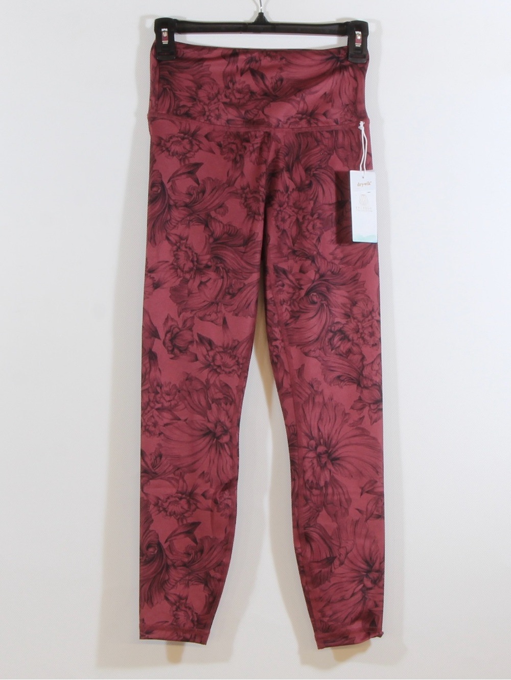 Balance Collection Oxblood Floral Scroll High Rise Leggings NWT